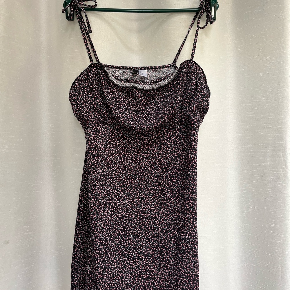 Black and pink floral dress
